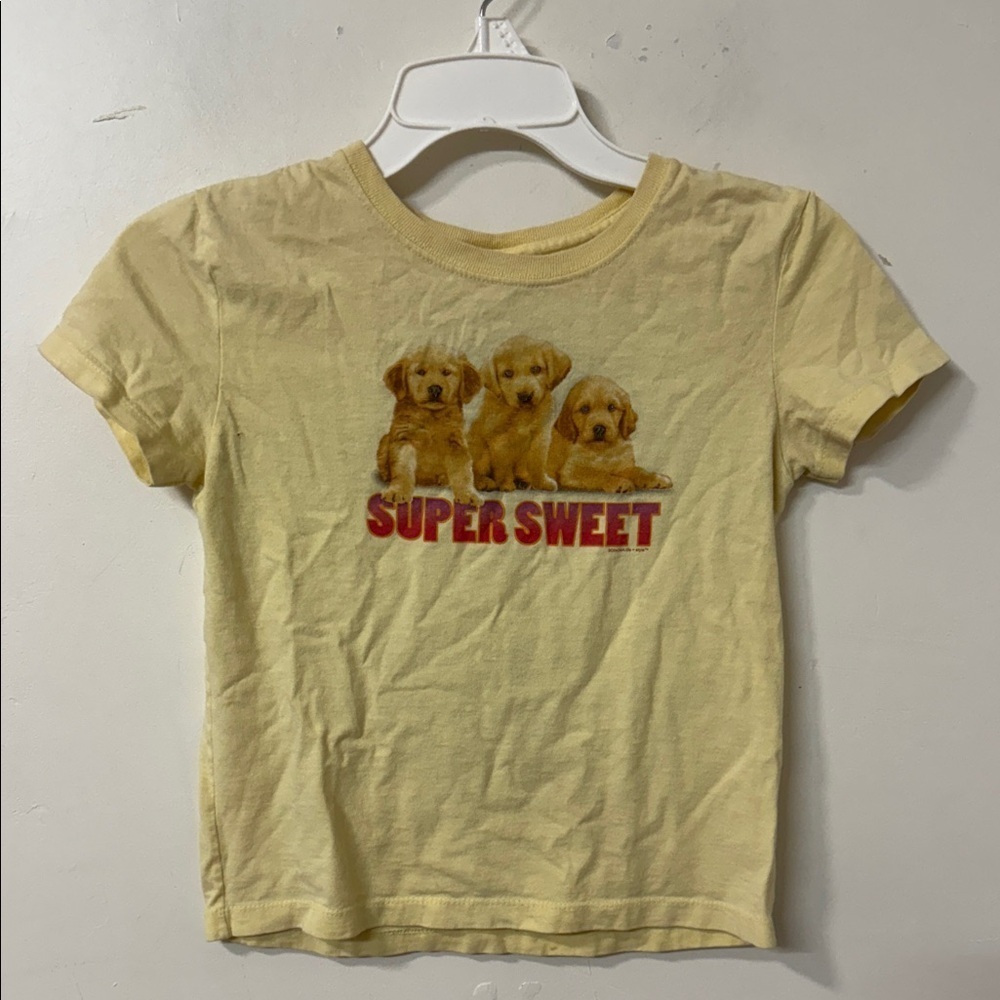 Sonoma Yellow Puppy Graphic Tee y2k